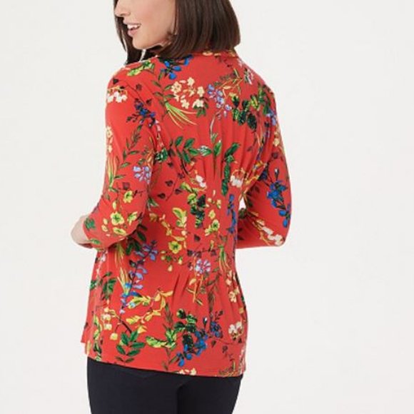 Laurie Felt Cinched Front V-Neck Top 3602 - Picture 2 of 2